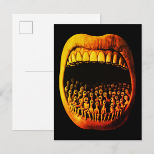 Surreal Scream Dark Expressionist Horror Figur Postcard
