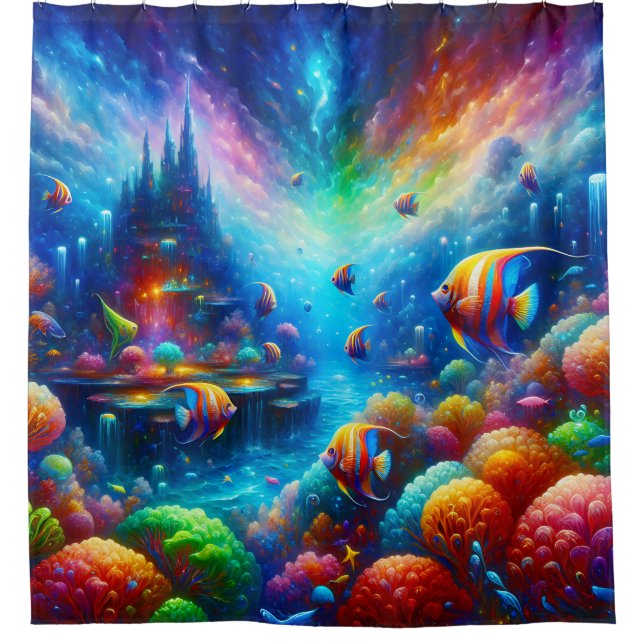 “Surreal Seascape: Aquatic Utopia Curtain” (Front)