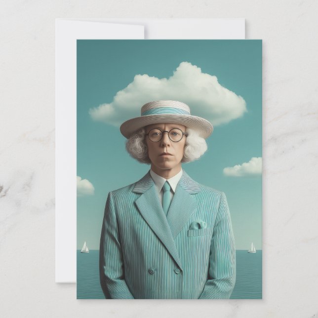Surreal Seaside Gentleman Portrait Card (Front)