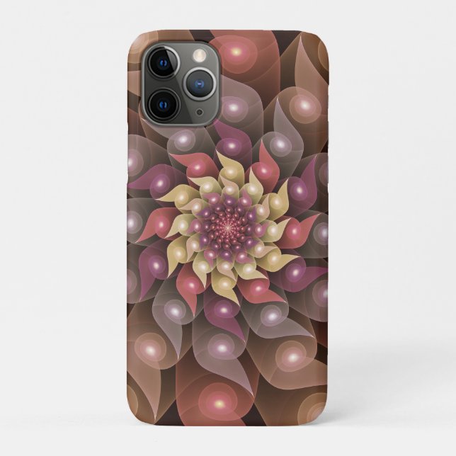 Surreal Shiny Flower Modern Abstract Fractal Art Case-Mate iPhone Case (Back)