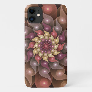 Surreal Shiny Flower Modern Abstract Fractal Art iPhone 11 Case