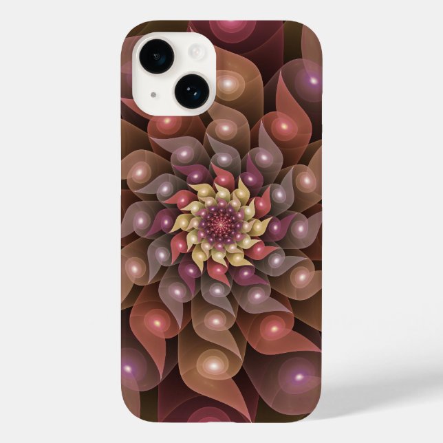 Surreal Shiny Flower Modern Abstract Fractal Art Case-Mate iPhone Case (Back)