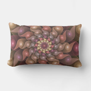 Surreal Shiny Flower Modern Abstract Fractal Art Lumbar Pillow