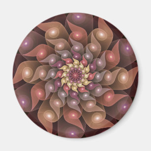 Surreal Shiny Flower Modern Abstract Fractal Art Magnet