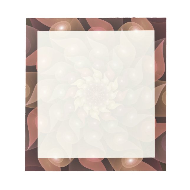 Surreal Shiny Flower Modern Abstract Fractal Art Notepad (Front)