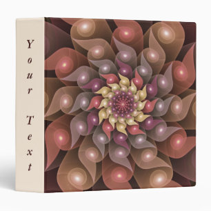Surreal Shiny Flower Modern Abstract Fractal Text Binder