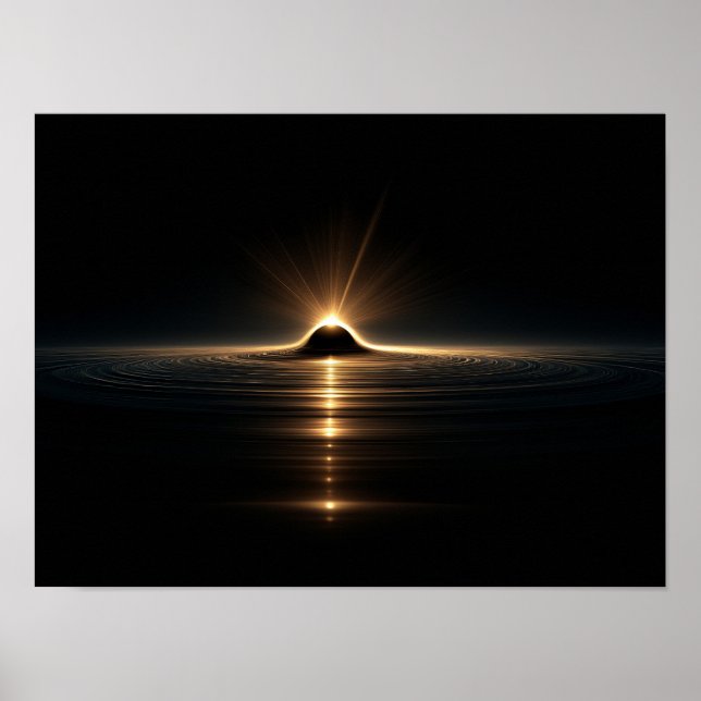 Surreal Silhouette Falling into Colorful Cosmic Vo Poster (Front)