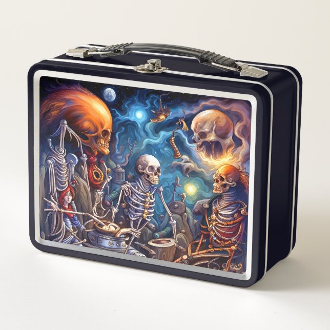 Surreal Skeletons II Metal Lunch Box (Front)