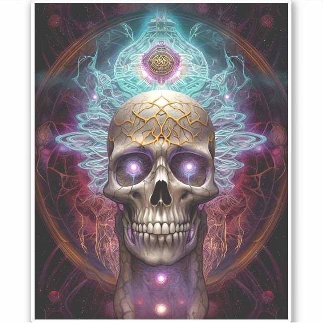 Surreal Skull Colourful Visionary Art (Front)
