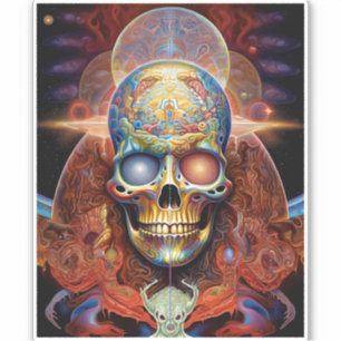 Surreal Skull Colourful Visionary Art