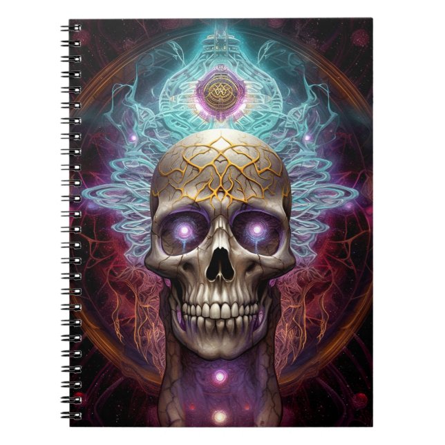 Surreal Skull Colourful Visionary Art Notebook (Front)