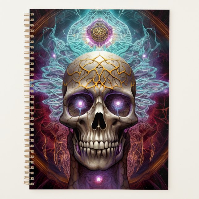 Surreal Skull Colourful Visionary Art Planner (Front)