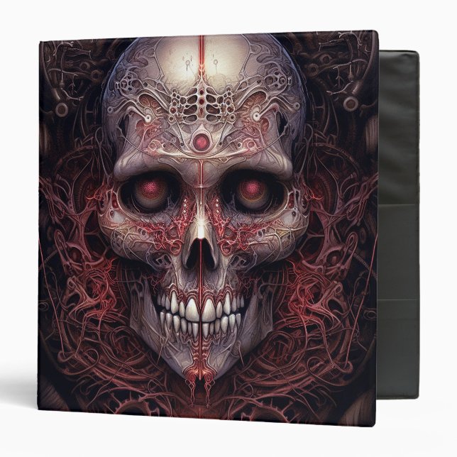 Surreal Skull Gothic Horror Art Binder (Front/Inside)