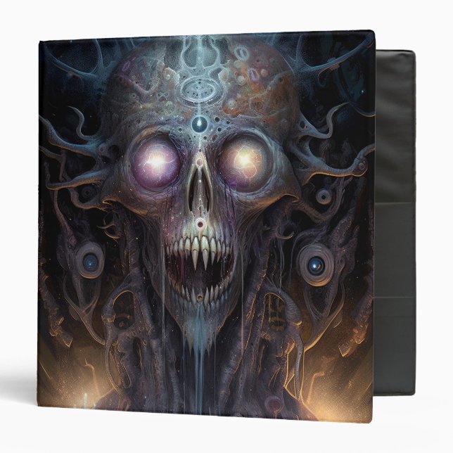 Surreal Skull Gothic Horror Art Binder (Front/Inside)