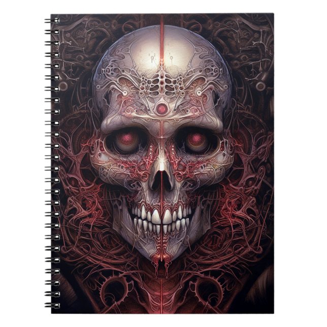 Surreal Skull Gothic Horror Art Notebook (Front)