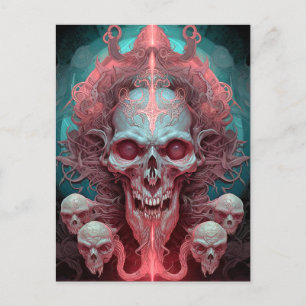 Surreal Skull Gothic Horror Art Postcard
