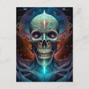 Surreal Skull Gothic Horror Art Postcard