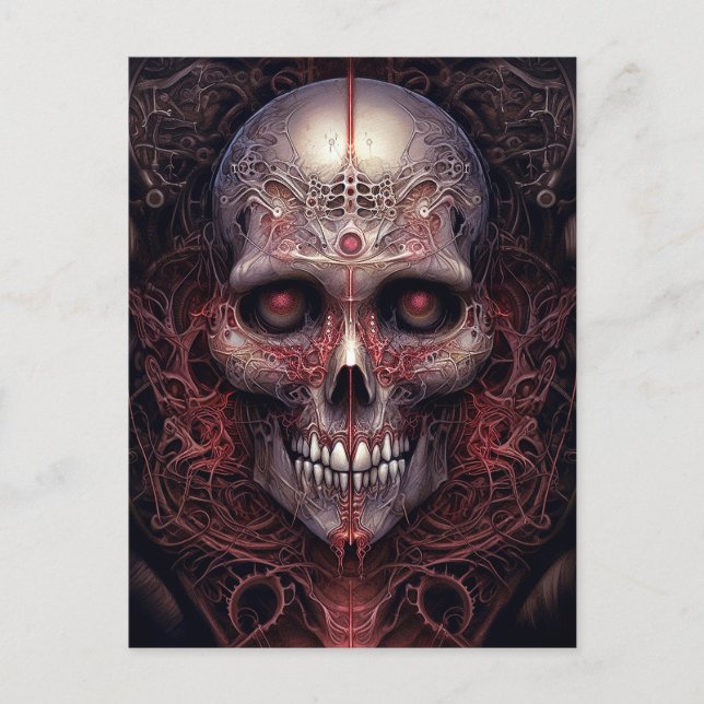 Surreal Skull Gothic Horror Art Postcard (Front)