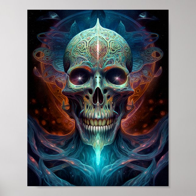 Surreal Skull Gothic Horror Art Poster (Front)