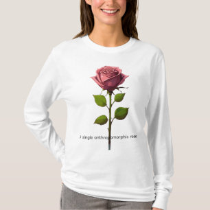 Surreal Smiling Rose Hoodie – Minimalistic Vector T-Shirt