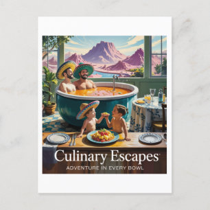 Surreal Soup Hot Tub Adventures Advertisement Postcard