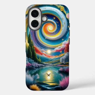 Surreal Spiral Galaxy iPhone 16 Case