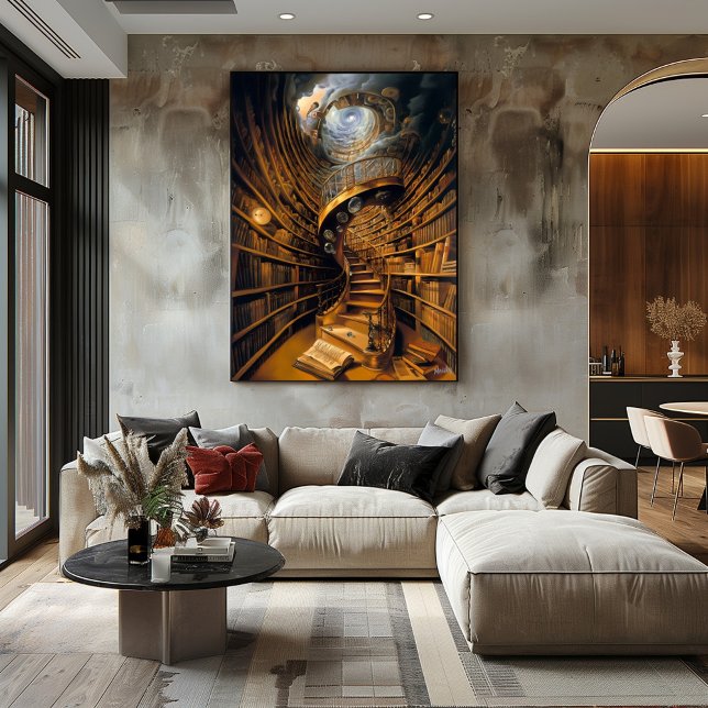 Surreal Spiral Library with Endless Books Poster (Creator Uploaded)