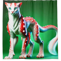Surreal spotted feline glowing colour contrast