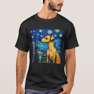 Surreal Starry Night Italian Greyhound Dog  T-Shirt