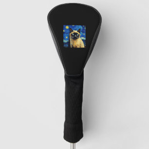 Surreal Starry Night Siamese Cat_1 Golf Head Cover