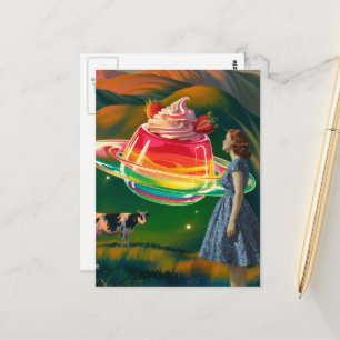 Surreal Sweet Treat UFO Postcard