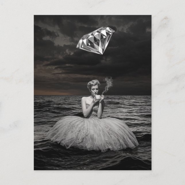 Surreal Tea Time With Diamond Postcard (Front)