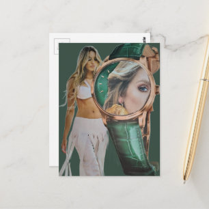 Surreal Time for Fashion Lady Collage  Postcard
