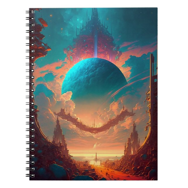 Surreal Towers Planet Visionary Landscape Notebook (Front)