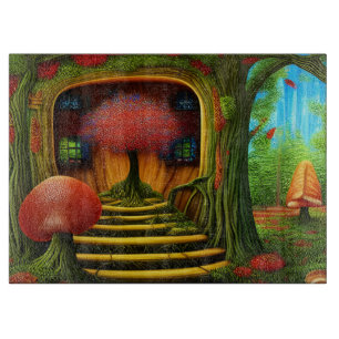Surreal Tree House In The Forest Cutting Board