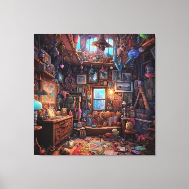 Surreal Trippy Room Psychodelic House Artwork  Canvas Print (Front)