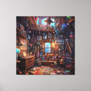 Surreal Trippy Room Psychodelic House Artwork Canvas Print