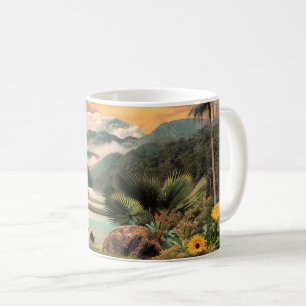 Surreal Tropical Valley With Palm Trees Coffee Mug