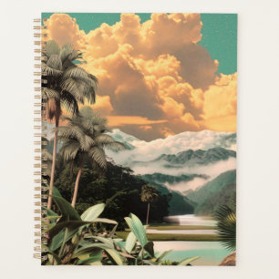 Surreal Tropical Valley With Palm Trees Planner