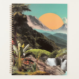 Surreal Tropical Valley With Waterfalls Planner