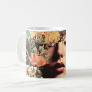Surreal Underwater Portrait With Coral Flowers Coffee Mug