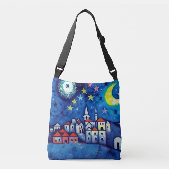 Surreal Village Cross-Body Tote (Front)