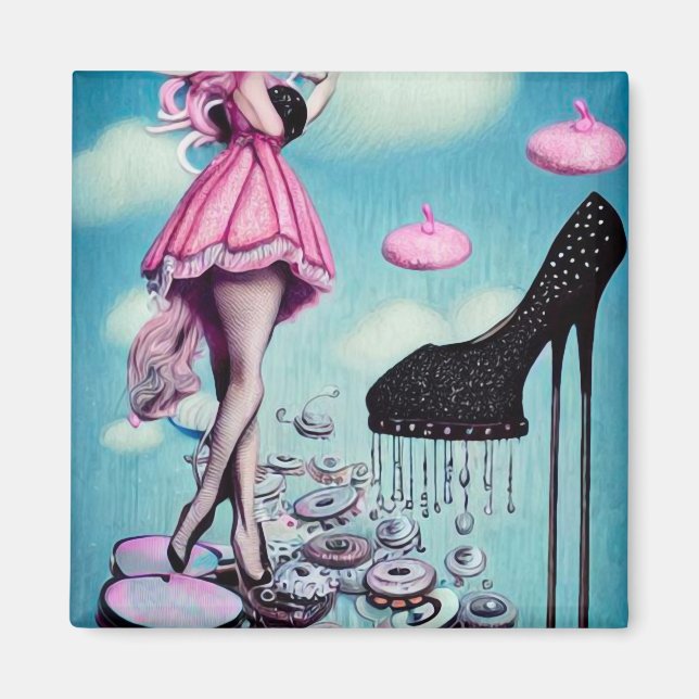 Surreal Vintage Black Stiletto Magnet (Front)