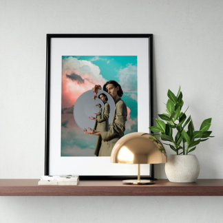 Surreal vintage crazy art poster