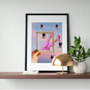 Surreal vintage crazy art poster