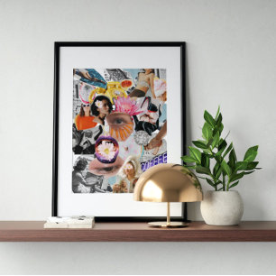 Surreal vintage crazy art  poster