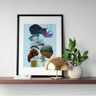 Surreal vintage crazy art  poster