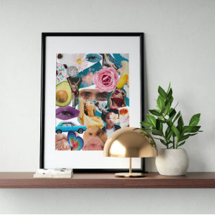 Surreal vintage crazy art poster