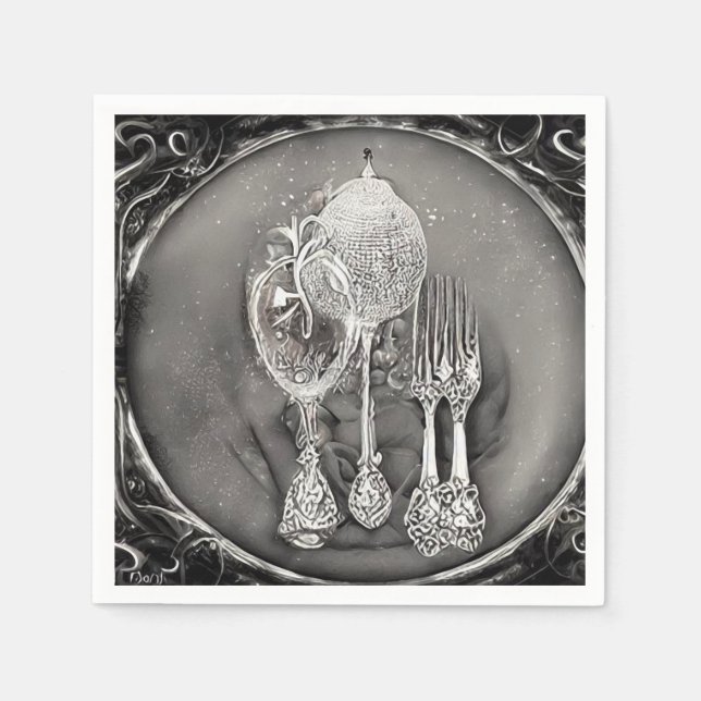 Surreal Vintage Wedding Elements Napkin (Front)