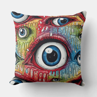 Surreal Visuals in Striking Patterns Throw Pillow